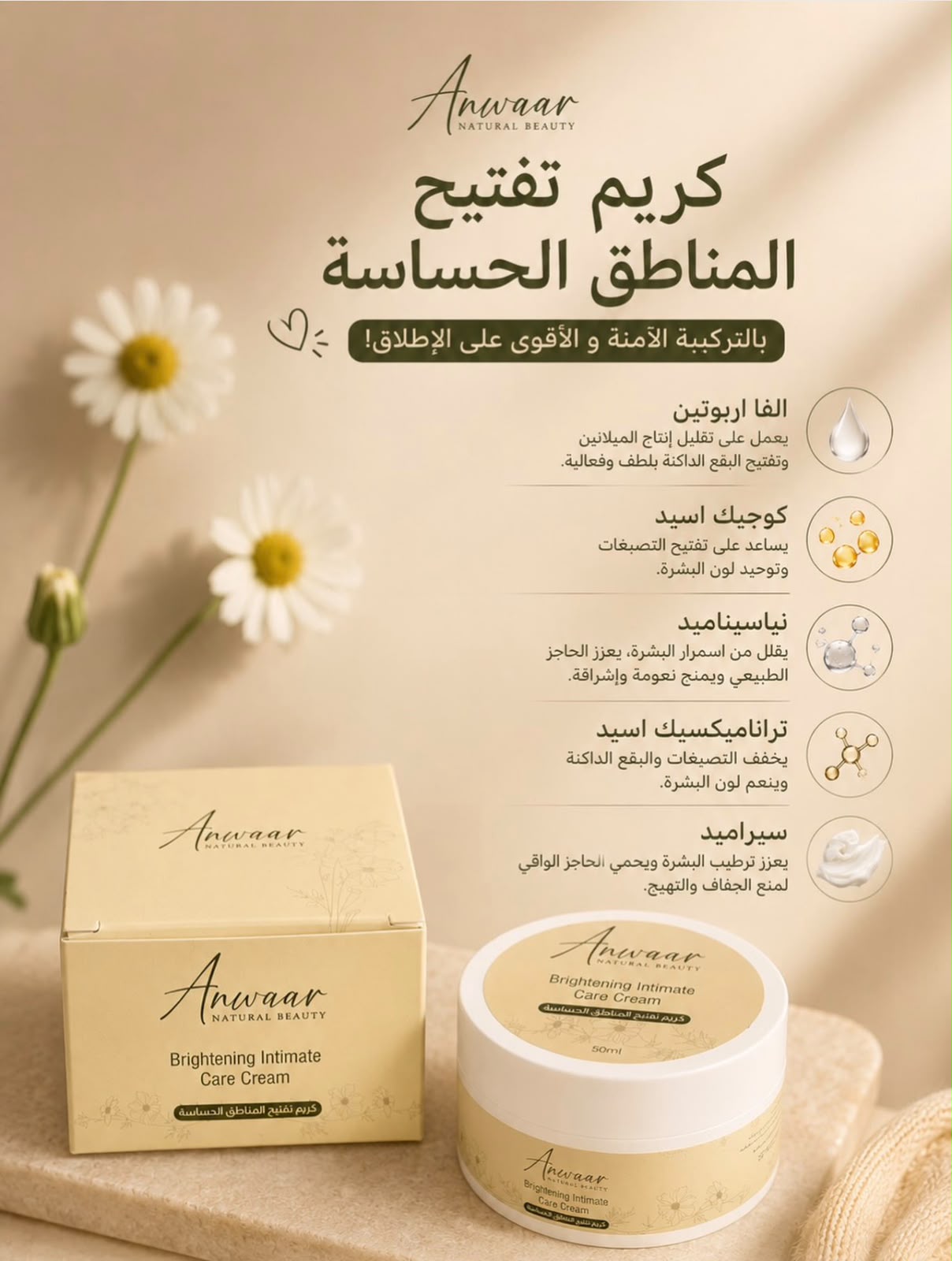 كريم تفتيح المناطق الحساسة